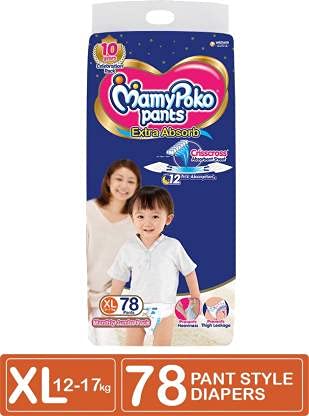 Amazon.com: MamyPoko Pants Extra Absorbers - XL (36 Pieces) : Baby